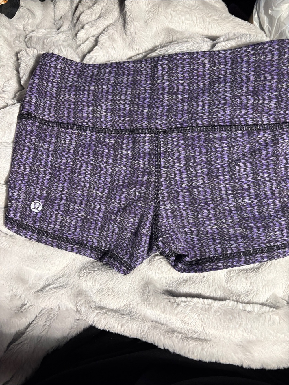 size 4 Lululemon purple and black Boogie shorts